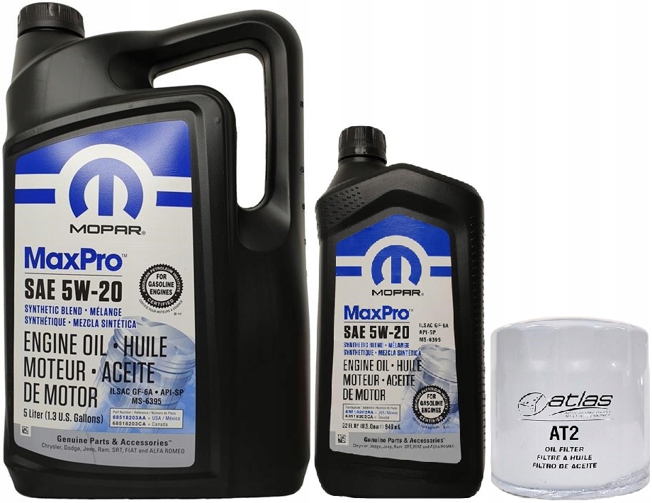 MOPAR 5W20 6L + FILTR OLEJU (ZAMIENNIK MO-899)