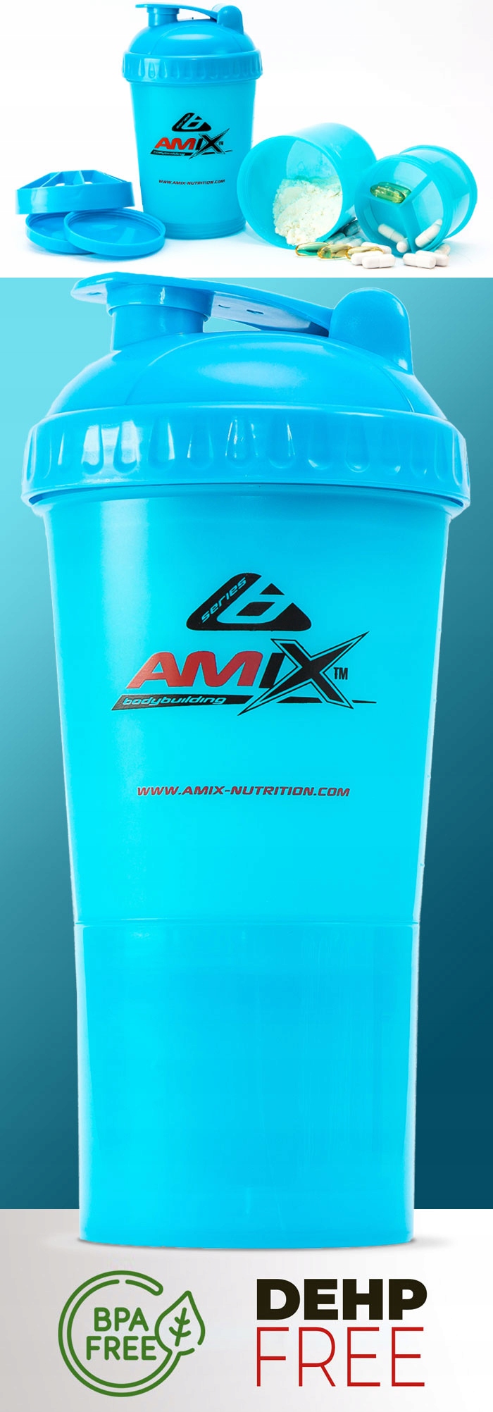 AMIX SHAKER SMART 600ml ZIELONY Średnica 8 cm