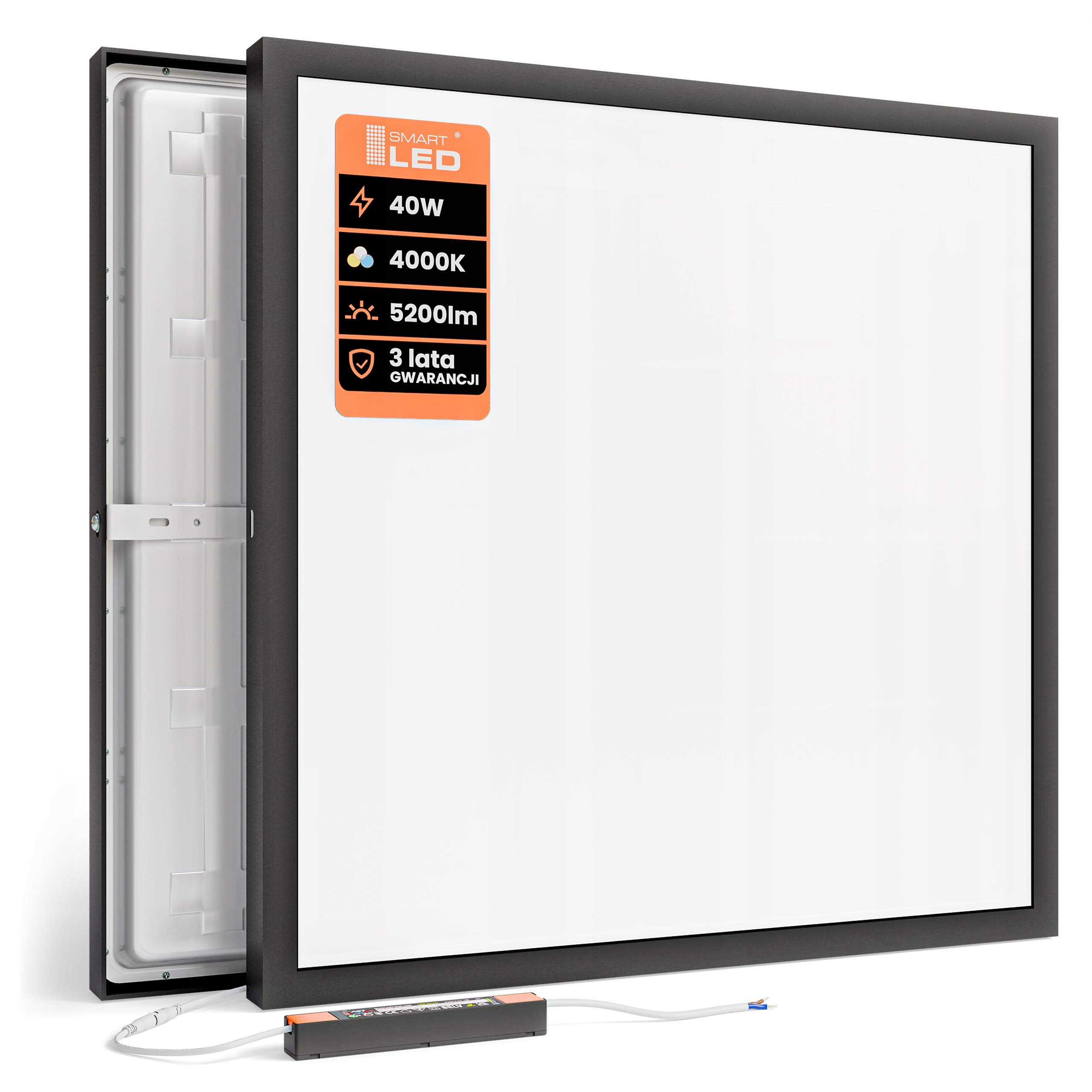 Lampa Sufitowa Plafon Led Panel Natynkowy Kwadrat 60x60cm 5200lm Premium