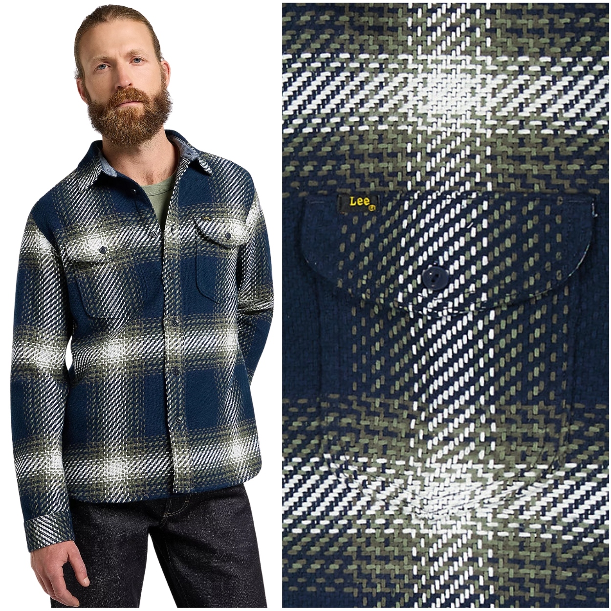 Lee 101 Heritage Ww Shirt silná bavlněná košile bunda katana Premium S