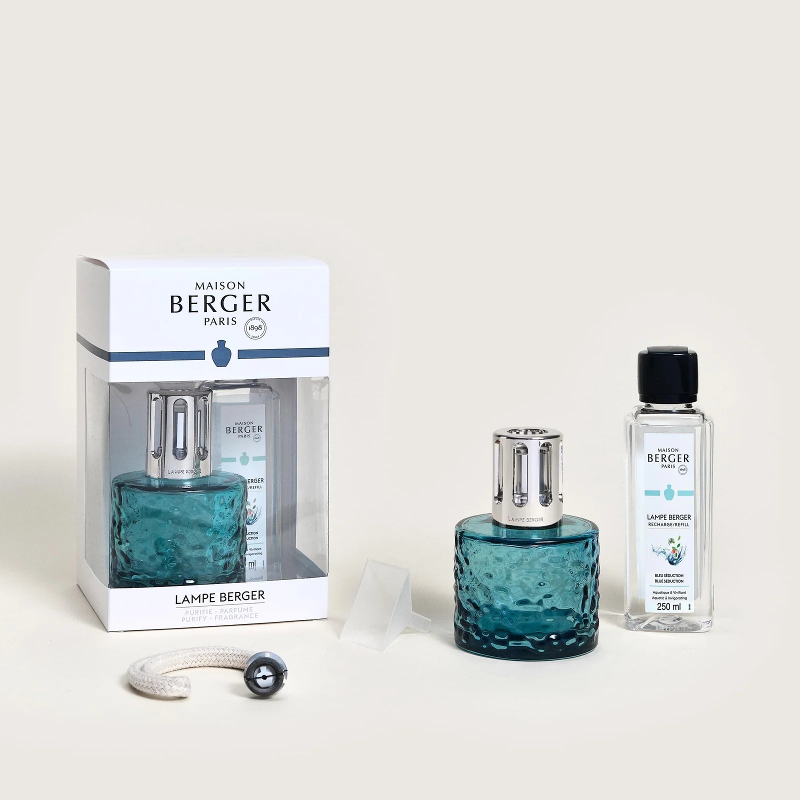 Sada Maison Berger katalytická lampa Mirage Blue náplň Blue Seduction