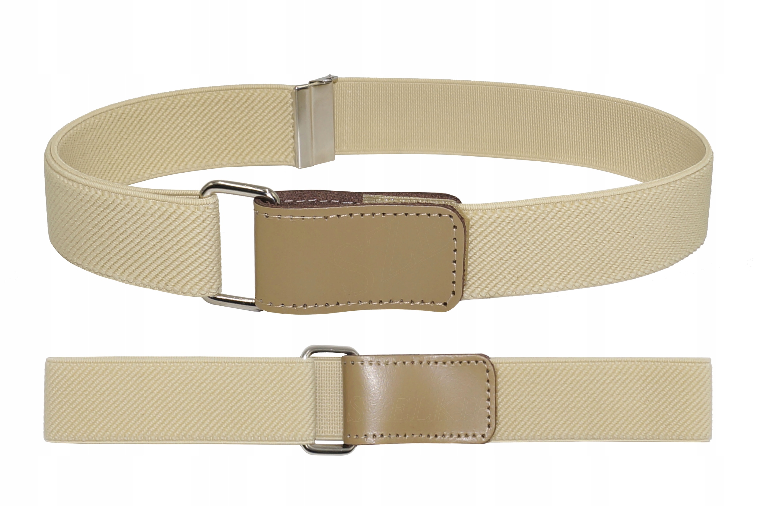 PASEK DZIECIĘCY DO SPODNI JEANSÓW BEŻOWY 2-9 LAT NA RZEP REGULOWANY BYGONEE