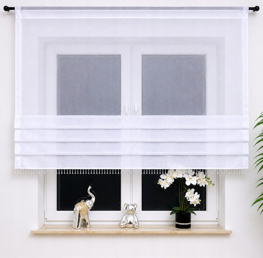 Obrazovkový Panel Římská Roleta Krystal/korálek Voál 180X100