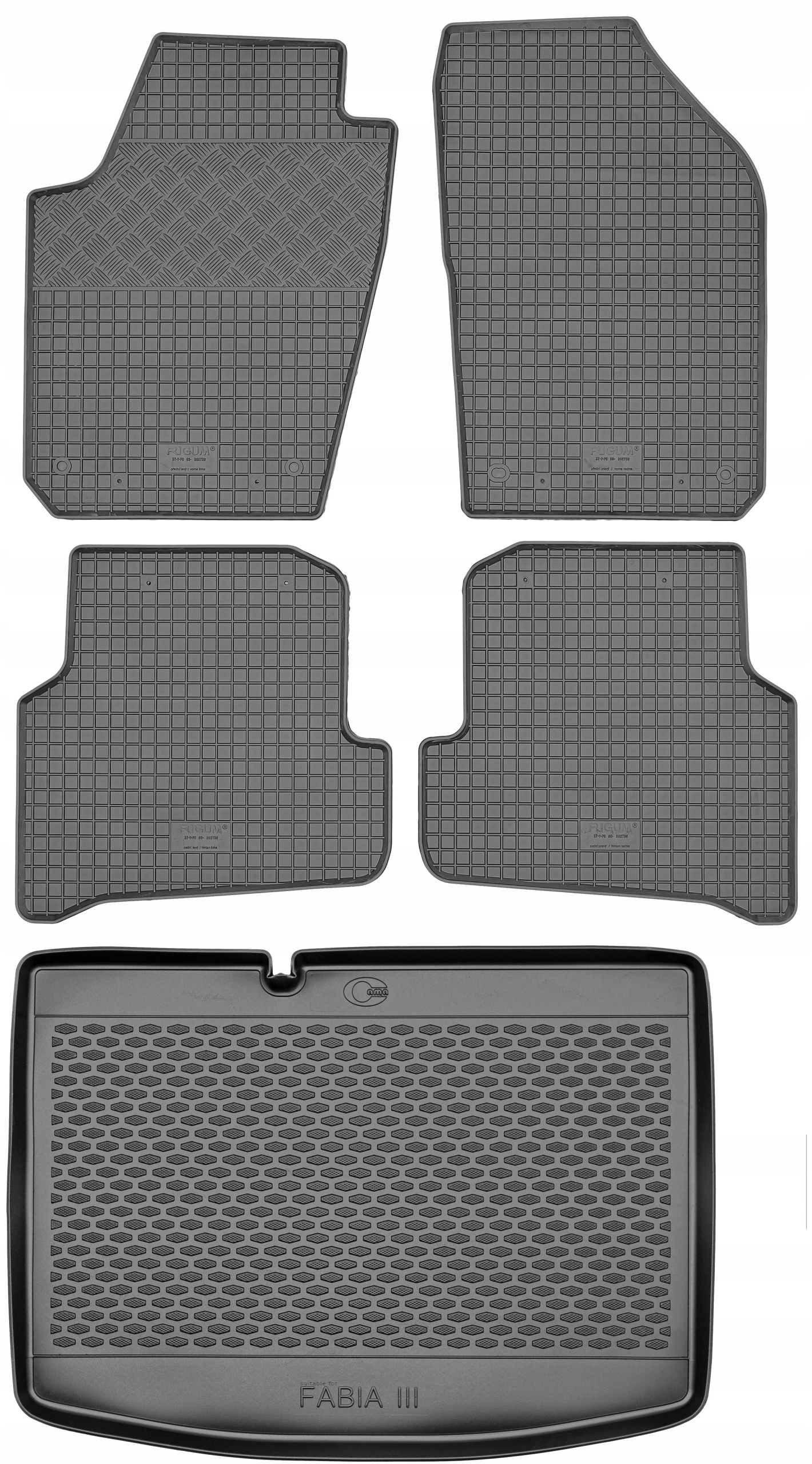 Škoda Fabia III Hatchback od roku 2014-2021 Sada Koberce batožinový priestor