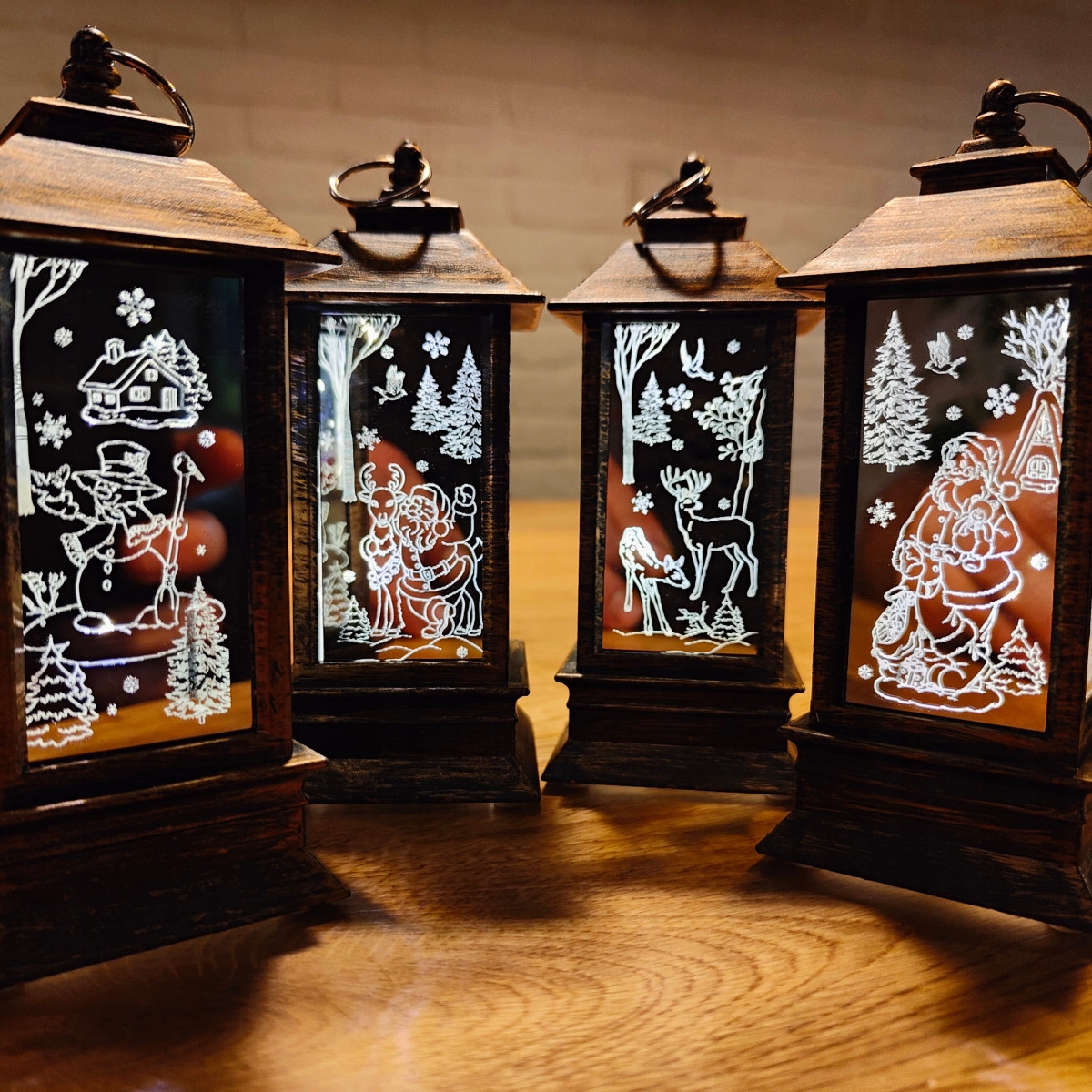 ŚWIĄTECZNA LATARENKA DEKORACJA LAMPION LED ŚWIĘTA Wysokość produktu 14 cm