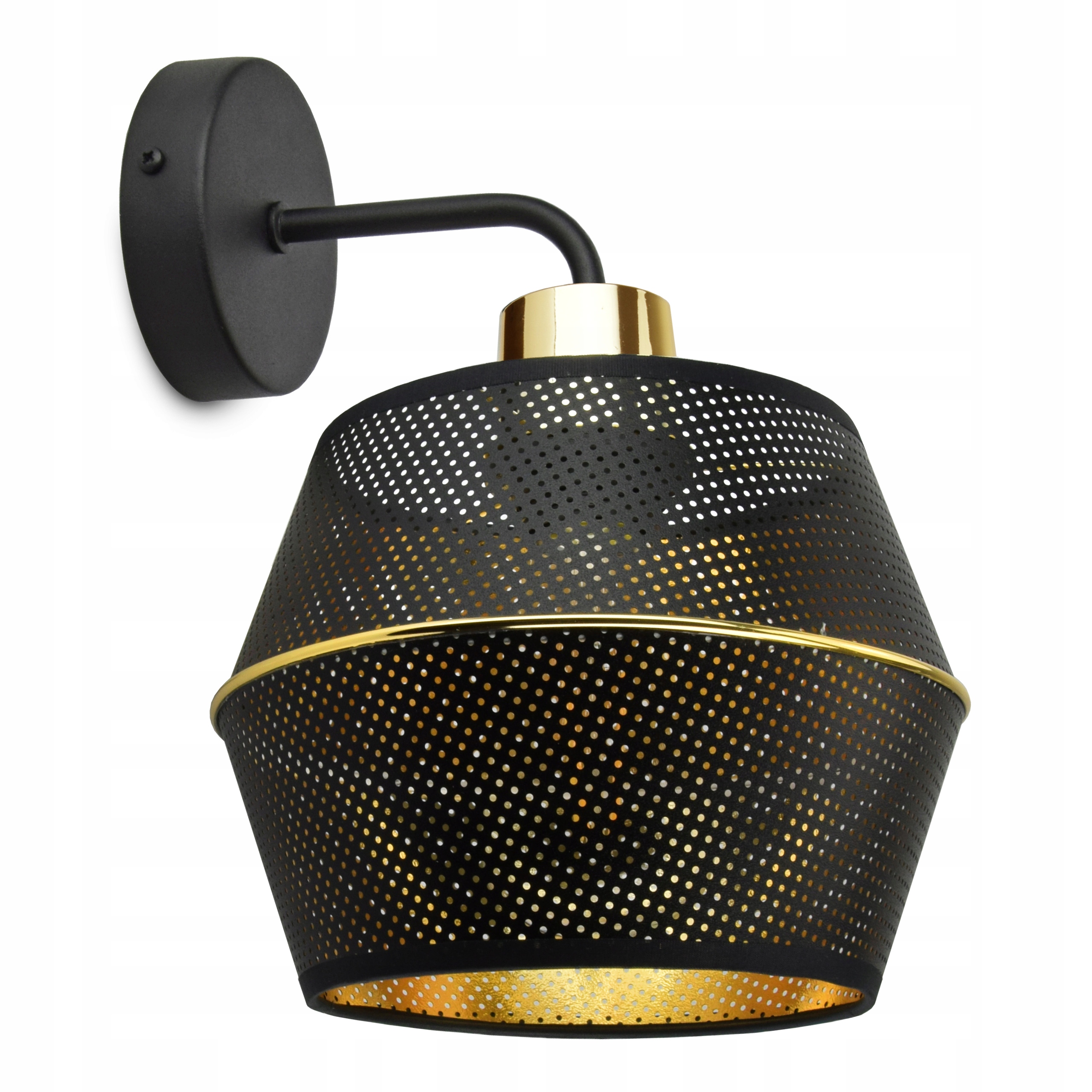 

Lampa Ścienna Kinkiet Ażurowy Biały Czarny Złoty