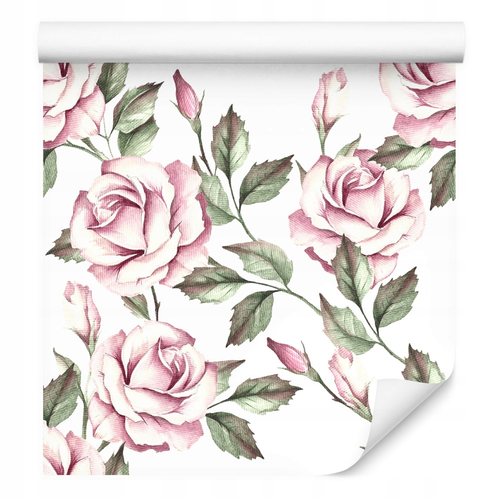 Tapeta módní růže listy rostlinný motiv ložnice