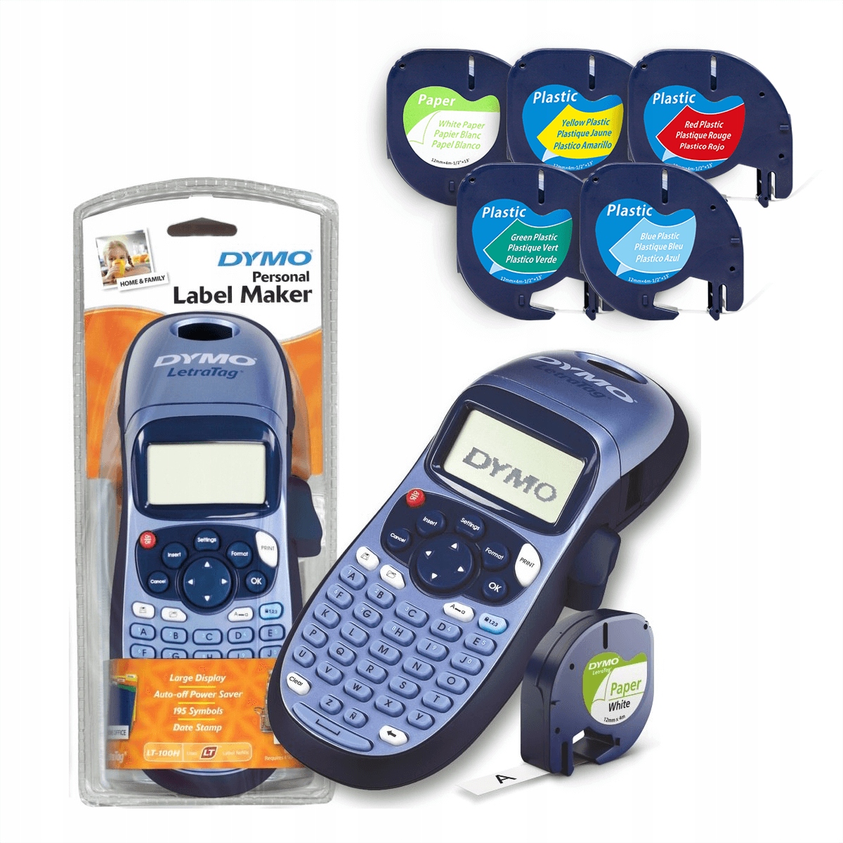 

Drukarka Dymo Razor LT-100H MIX 5x taśma Letratag