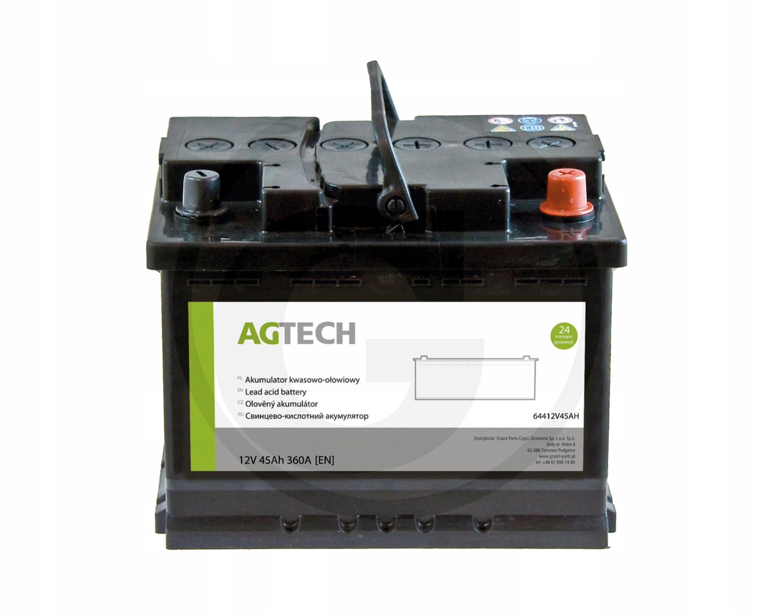 Akumulátor 12V 45Ah 360A 207x175x175 Ca/Ca Agtech