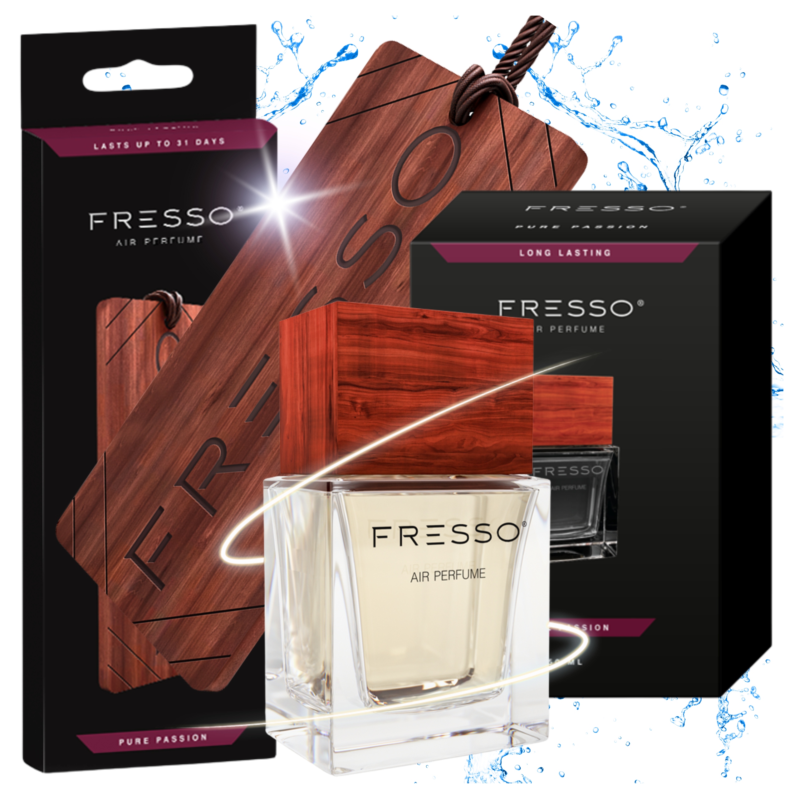 Zapach do auta Zestaw Perfumy Zawieszka Fresso Pure Passion