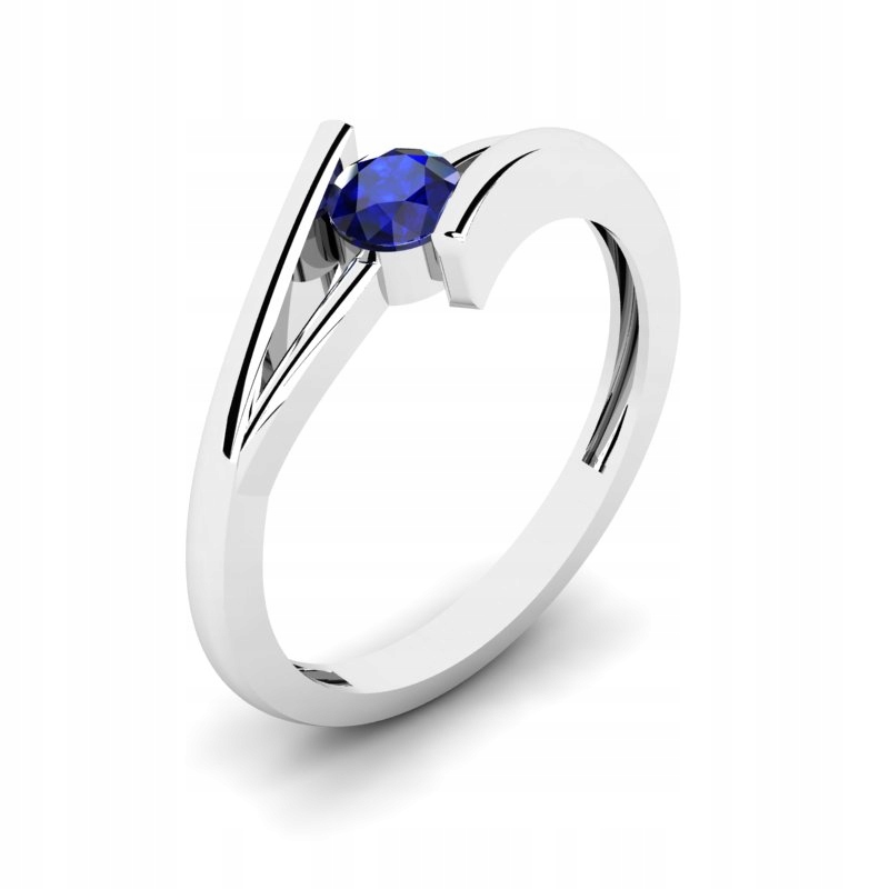 

Pierścionek Złoty Zaręczynowy Z Szafirem 0,40CT