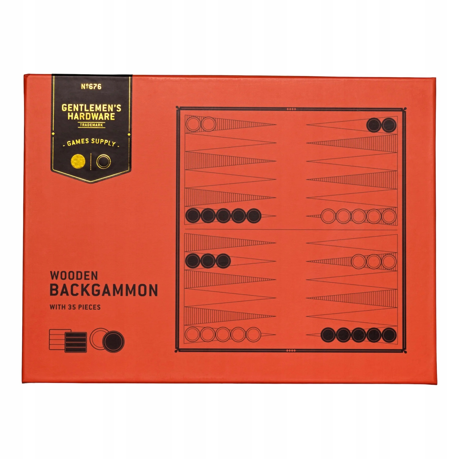 Gentlemen's Hardware Wooden Backgammon