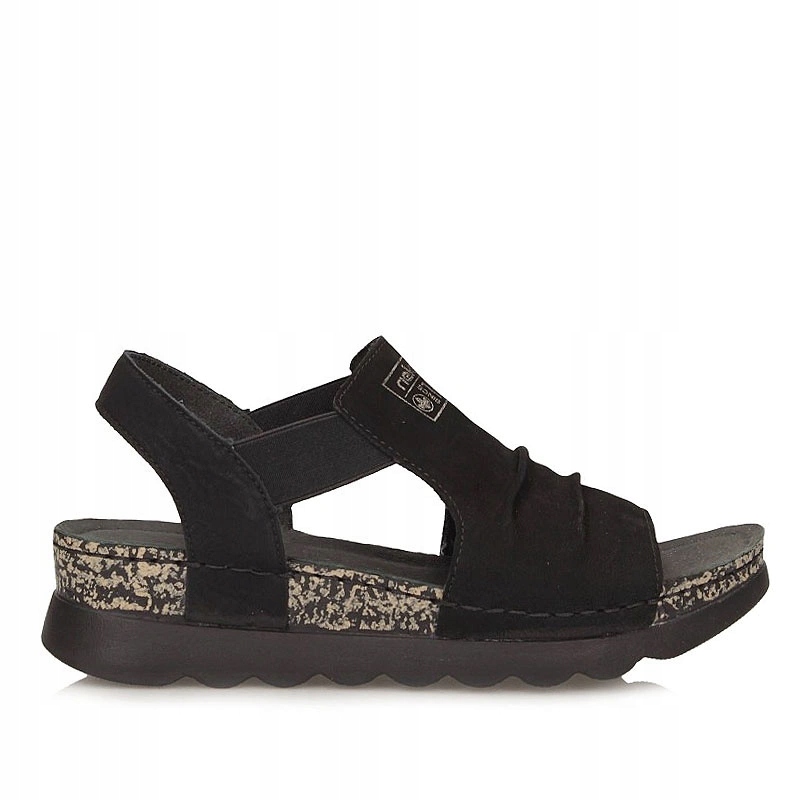 Klasické pohodlné dámské sandály na platformě Rieker 64463-01