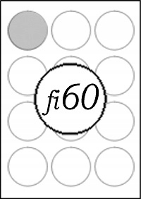 Etykiety samoprzylepne fi 60mm 100ark A4 mat