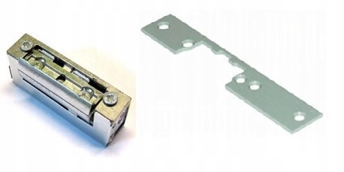 Elektrozaczep Elektra Plus R5-12.10 symetryczny szyld blacha montażowa