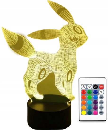 

Lampa 3D Led Pokemon Go Evee Pikachu Kolor +pilot