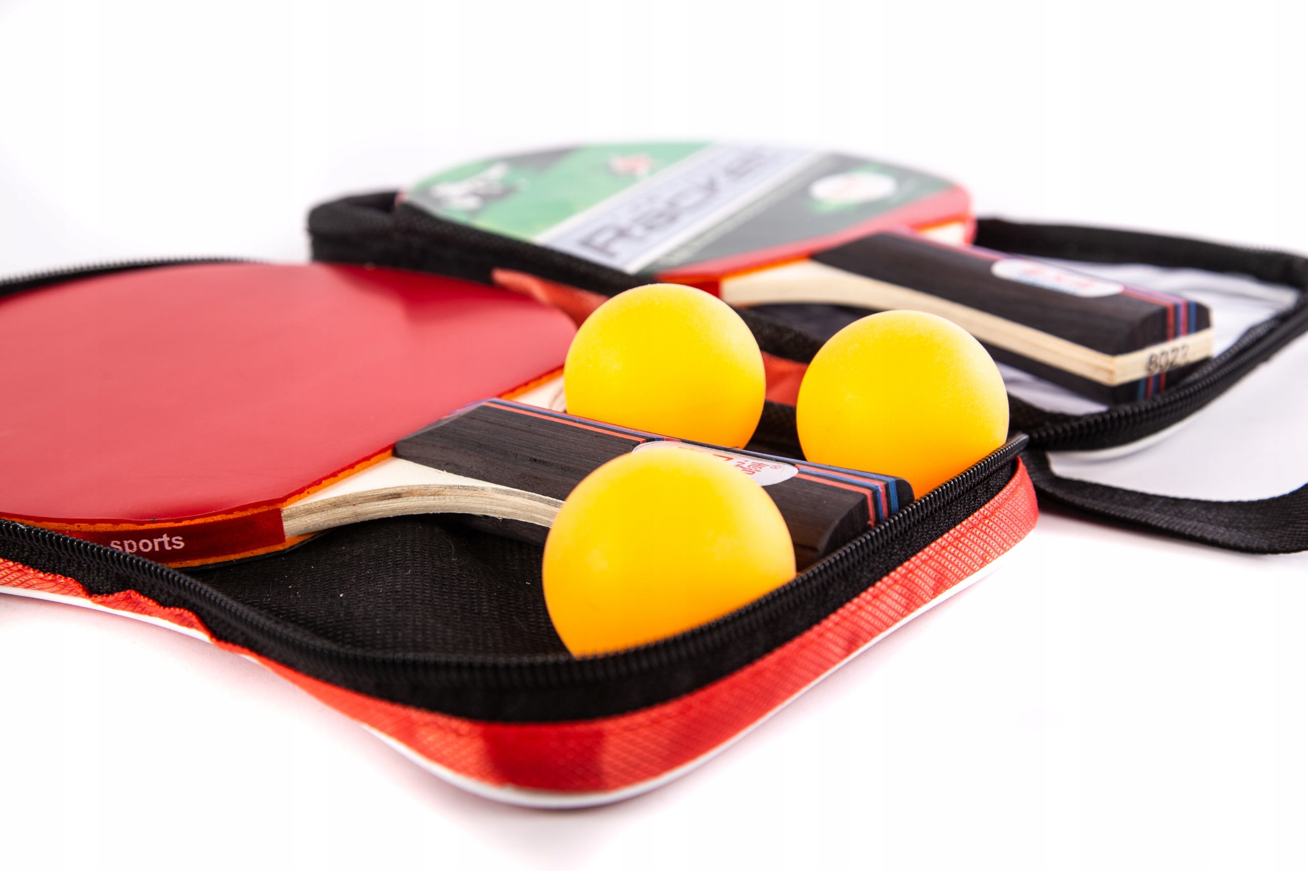 RAKIETKI DO PING PONGA 2SZT + 3 PIŁECZKI ZESTAW W POKROWCU Model PALETKA DO PING PONGA