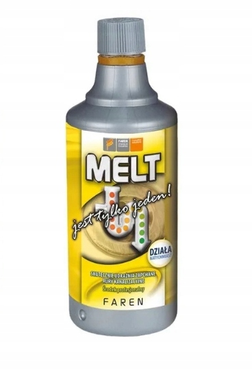 MELT ŚRODEK DO UDRAŻNIANIA RUR KANALIZACYJNYCH SYFONÓW MOCNY PREPARAT 750ML