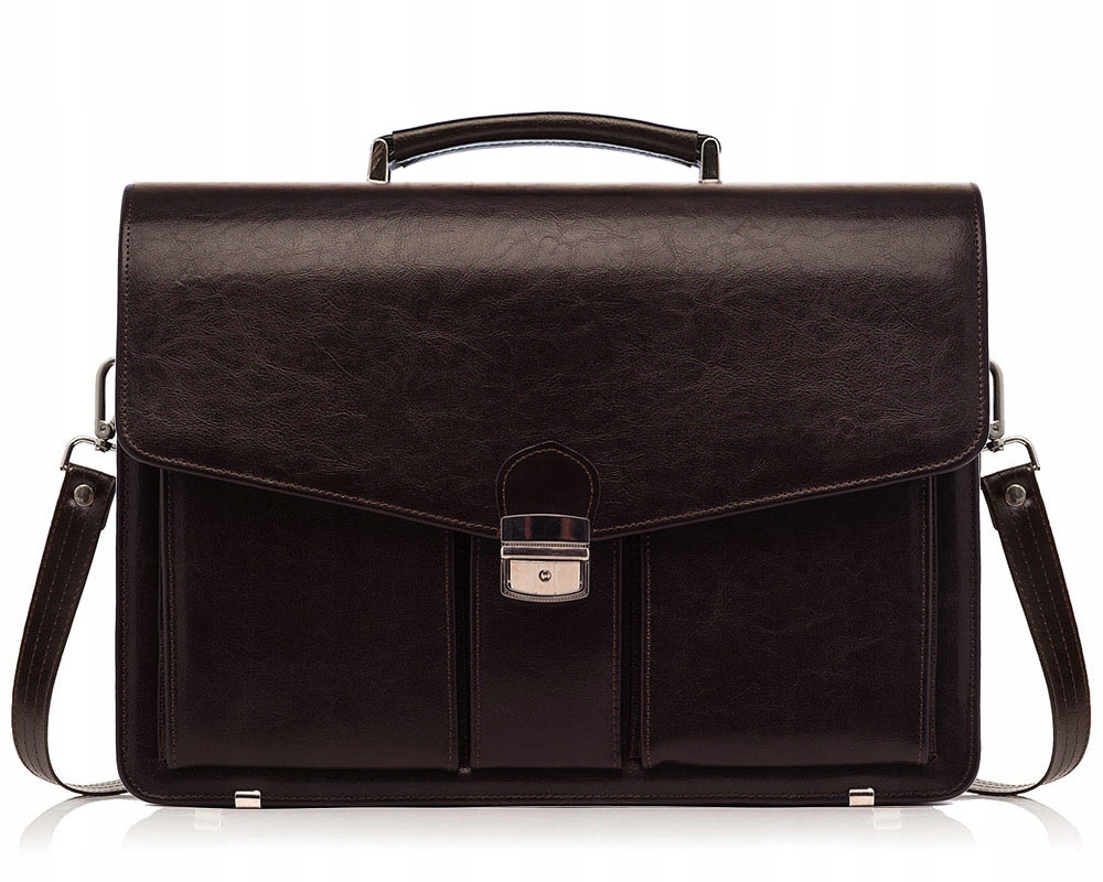 SKÓRZANA AKTÓWKA TECZKA NA DOKUMENTY SOLOME BRĄZ