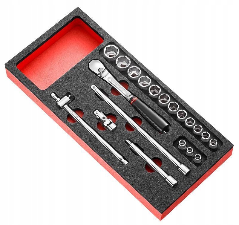 MODM.JL161-36 - MODUŁ NASADEK 3/8" 6-KĄTNYCH 7-22 MM WKŁADKA PIANKOWA FACOM