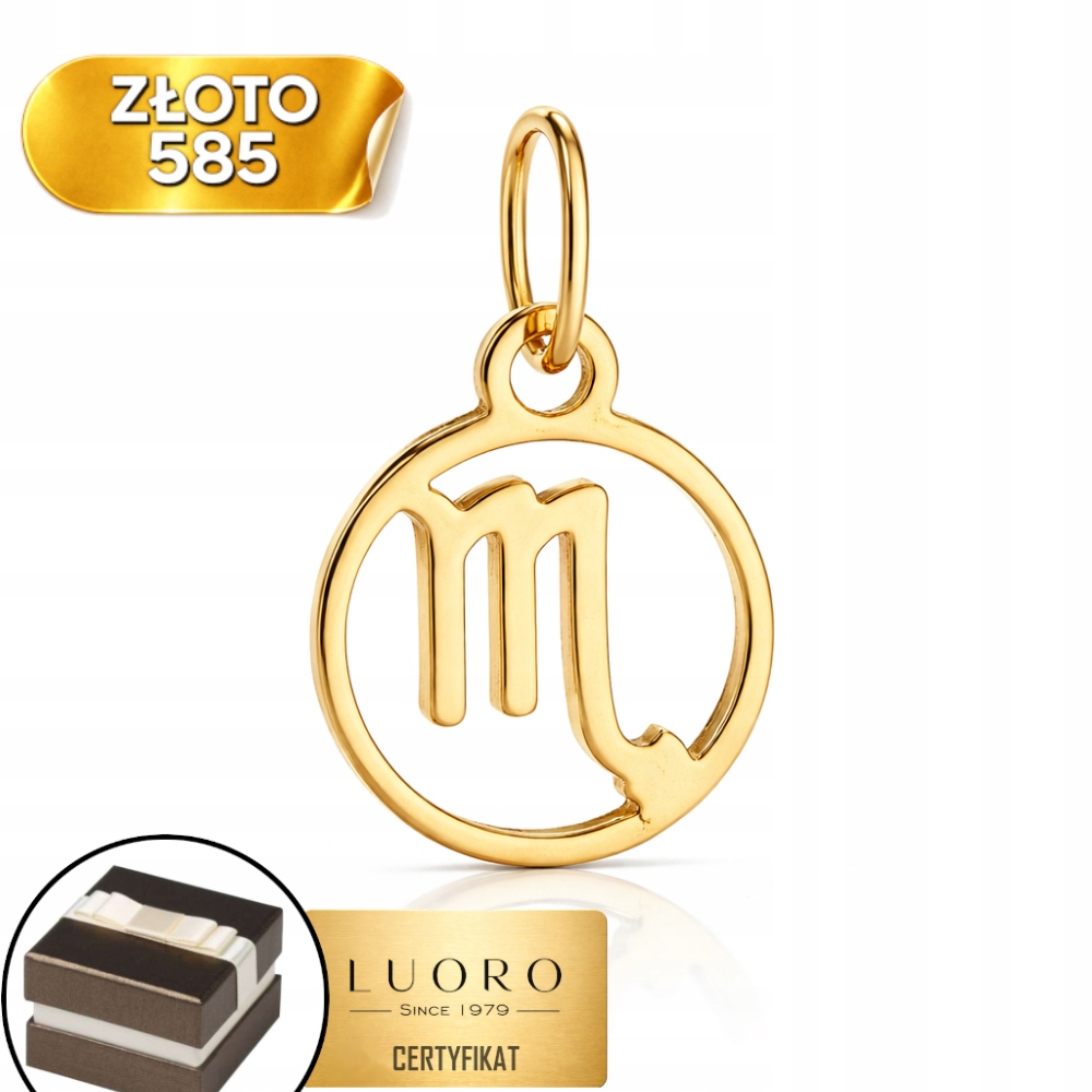 Přívěsek Zlatý 585 14K Štír Žluté Zlato 20 MM Elegantní Dárek