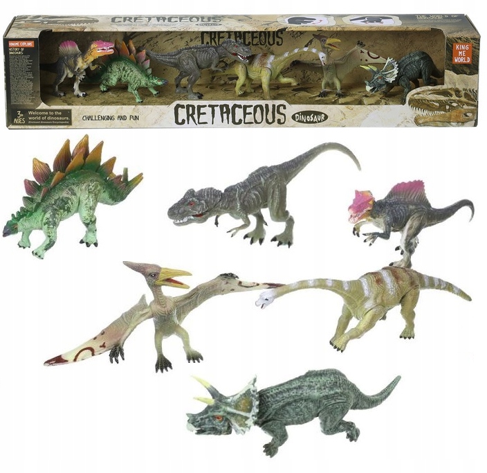 

Duże Dinozaury 6 szt Dinozaur T-rex Figurki Gumowe