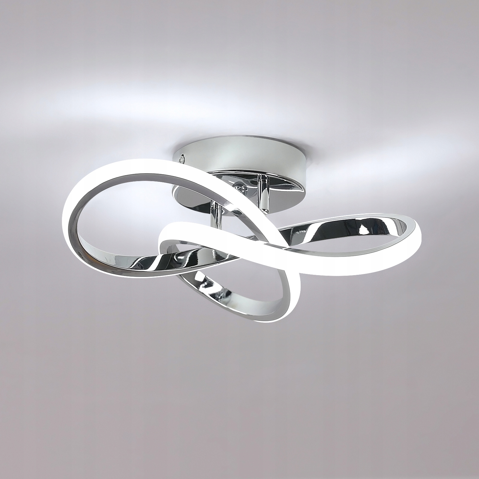 Led Stropní Svítidlo Plafon Moderní Lustr Stříbrný 30W 6500K do Obýváku