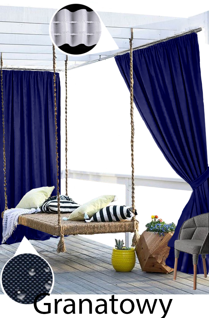 ZASŁONY OGRODOWE WODOODPORNE taśma 220 cm Liczba ścianek bocznych brak