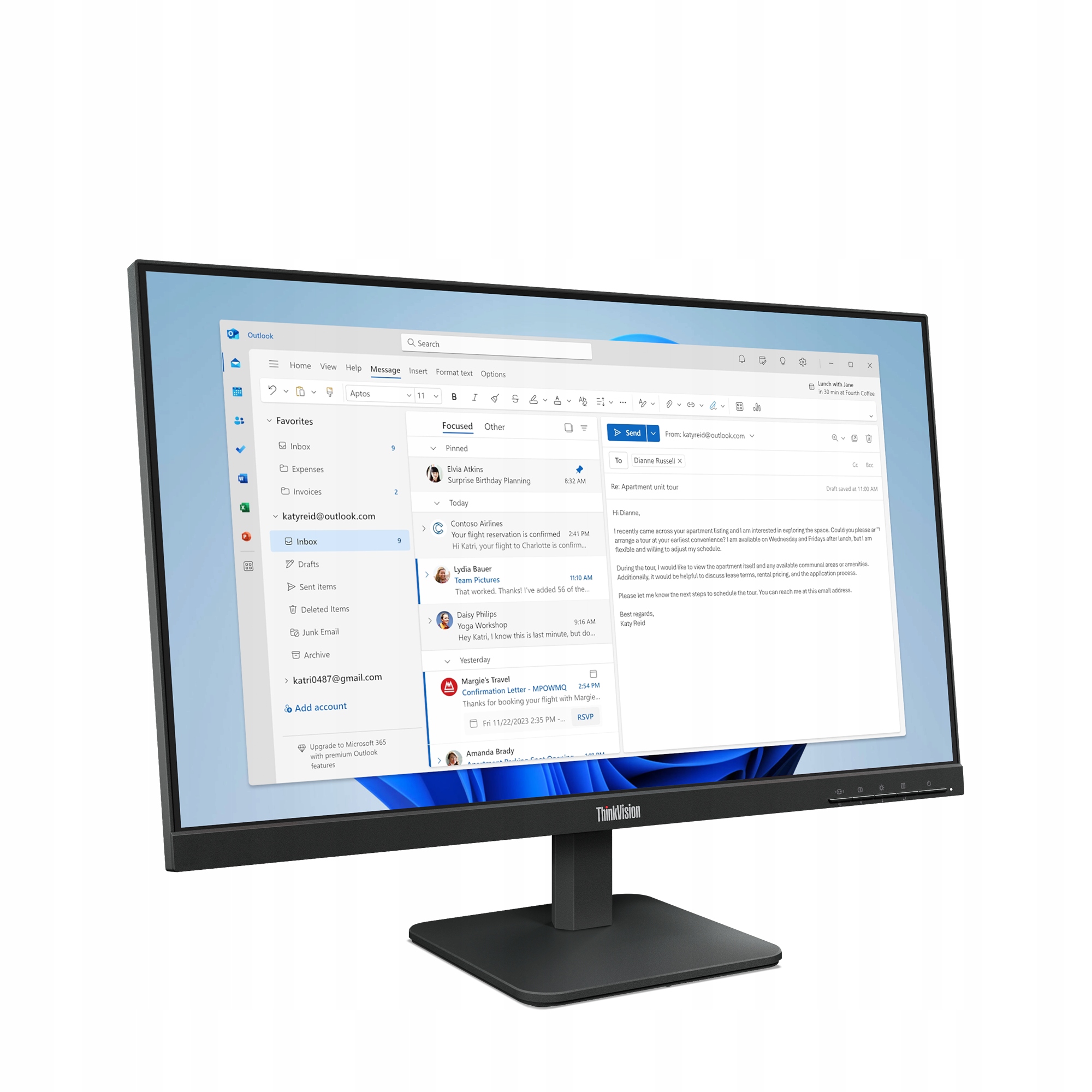 Led Monitor Lenovo ThinkVision S24-4e 23,8" 1920 x 1080 px Ips Pls