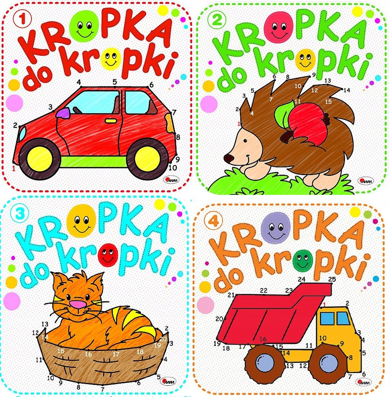 Zestaw kolorowanek Kropka do kropki