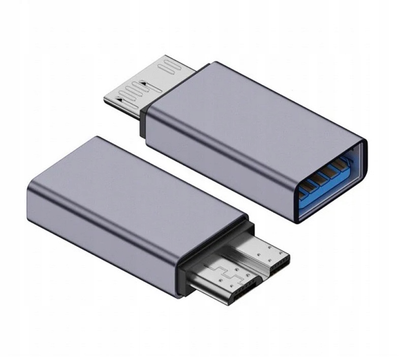 Talvico Adapter Micro Usb 3.0 Męski wtyk Usb-a 3.0 Żeński gniazdo, Alu