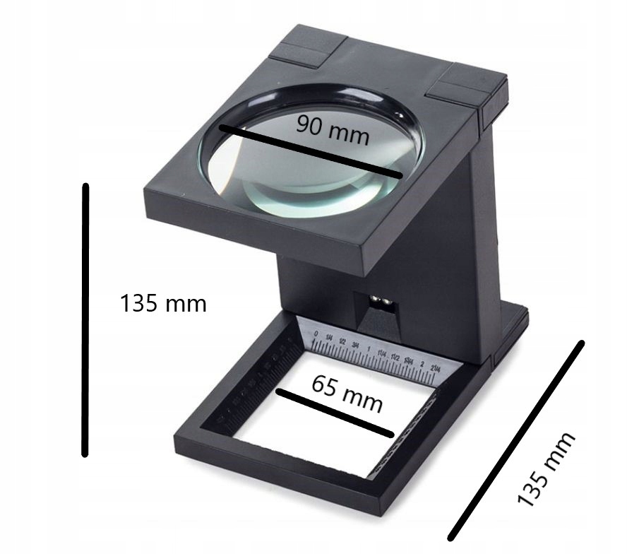 Лупа штатив складна шкала для читання LED 90 мм модель стоячи
