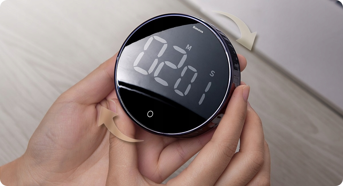BASEUS STOPER MINUTNIK KUCHENNY TIMER CYFROWY OBROTOWY MAGNETYCZNY STYLOWY Kod producenta ACDJS-01