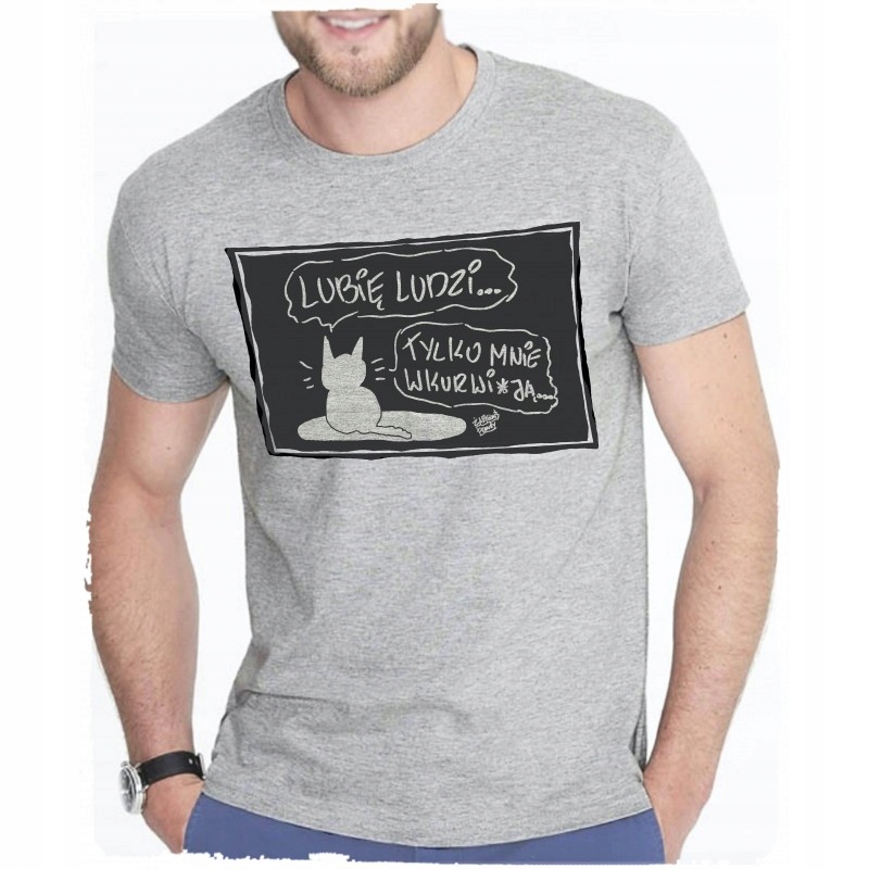 

Koszulka ,,Lubię ludzi'' Żartowniś Ponury humor