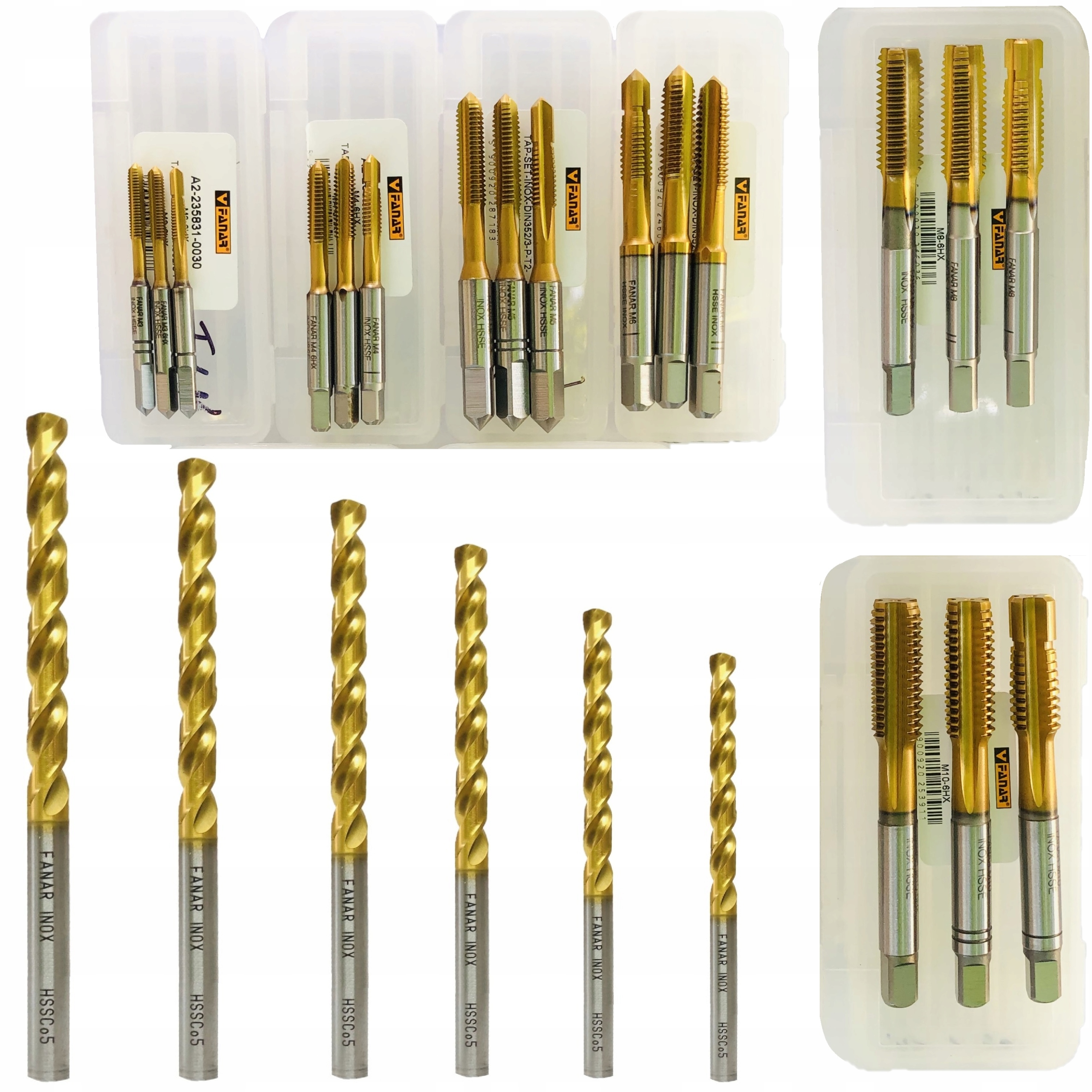 FANAR Gwintownik do stali nierdzewnej M3-M10 + wiertła pod gwinty INOX