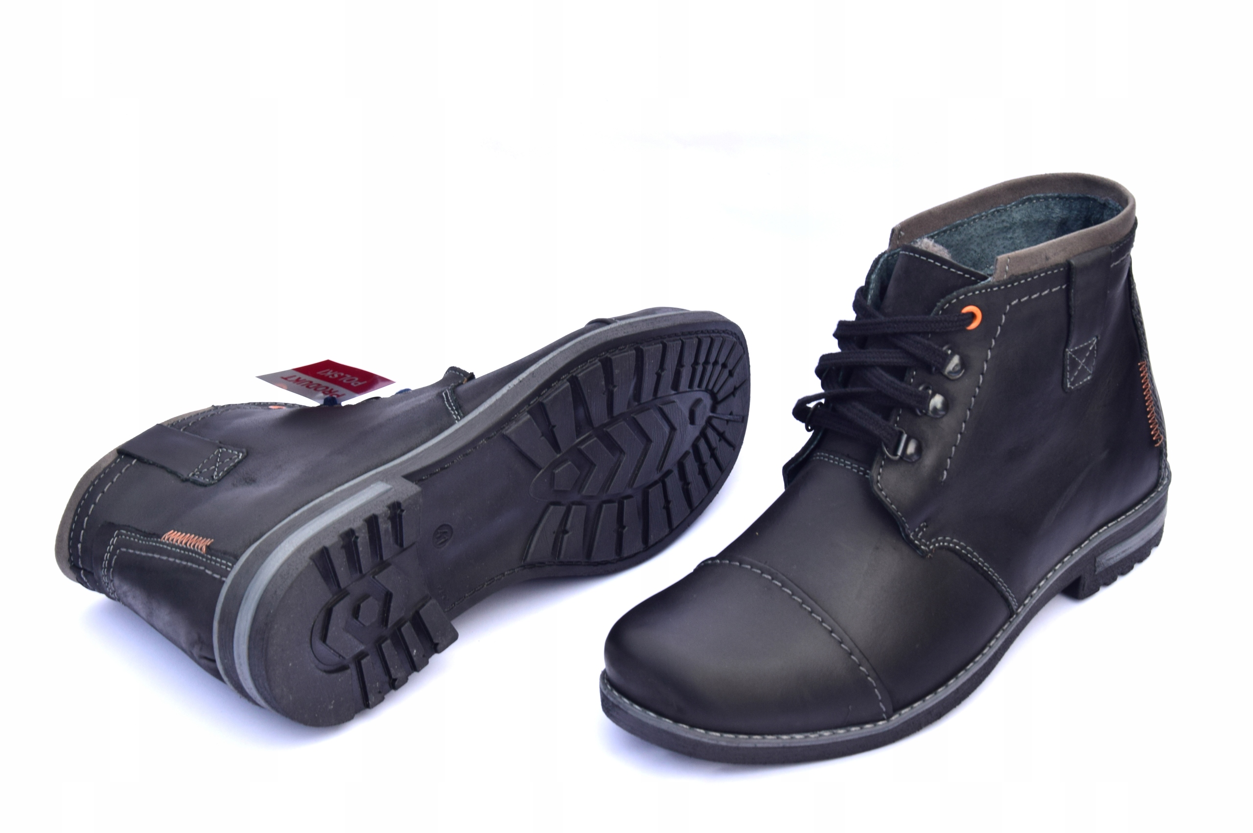 CZARNE BUTY MĘSKIE OCIEPLANE ZIMOWE OBUWIE PL 120 Model Sztyblet