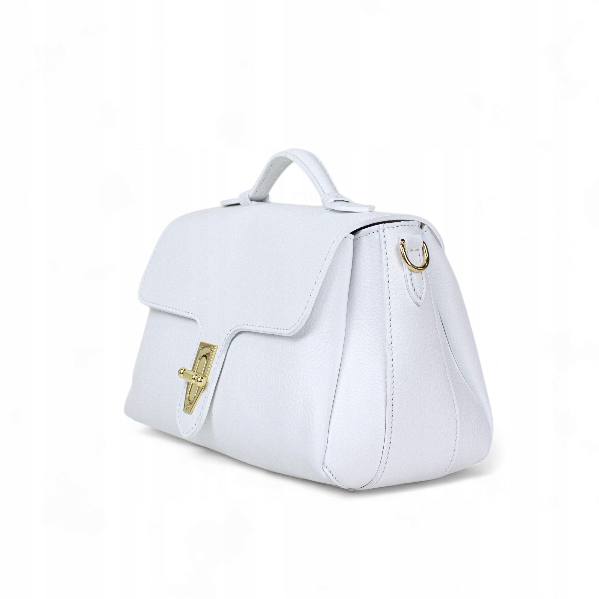 Dámská kabelka z přírodní kůže Federica Bílá-Zl