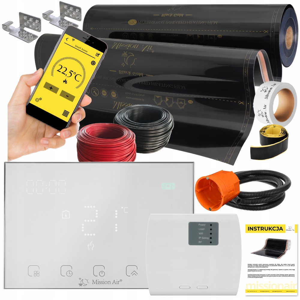 Zestaw Mission Air Folia Mata Grzewcza Podczerwień 100cm I 4m² 160W/m² Ptc