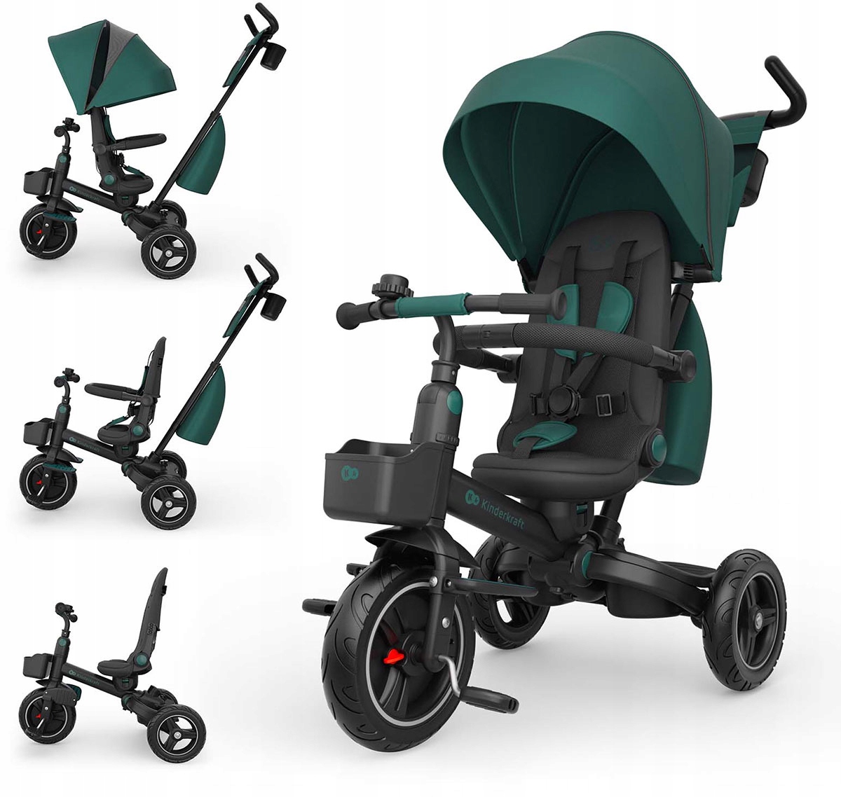 Kinderkraft Spinstep 2 Plus Rowerek Trójkołowy 6w1 Rower Dziecięcy Green