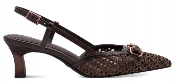 Dámské Lodičky S Nízkým Podpatkem, Hnědé, Odhalená Pata Tamaris 39