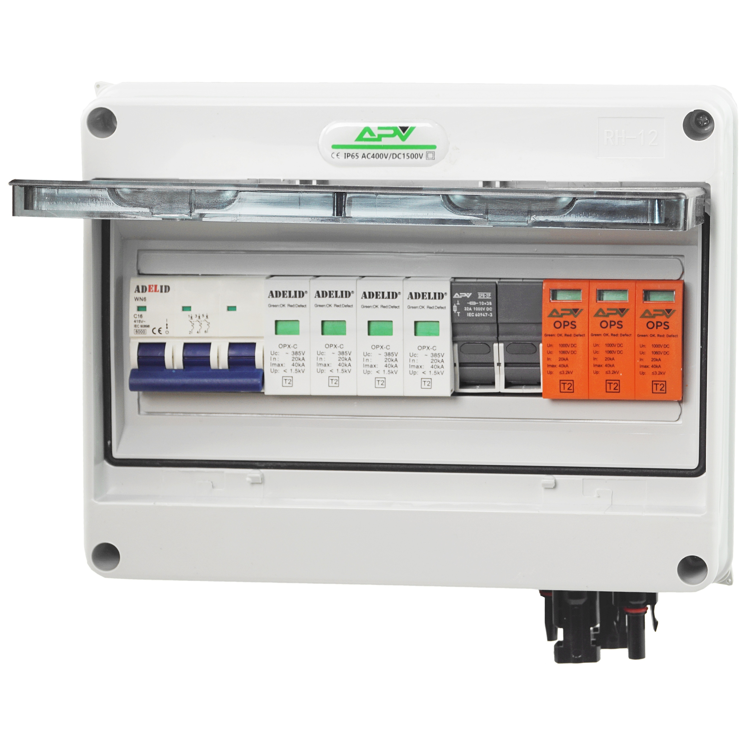 Rozdzielnica Pv 1000V Dc/ac 1 String Fotowoltaika Skrzynka Solarna T1+T2