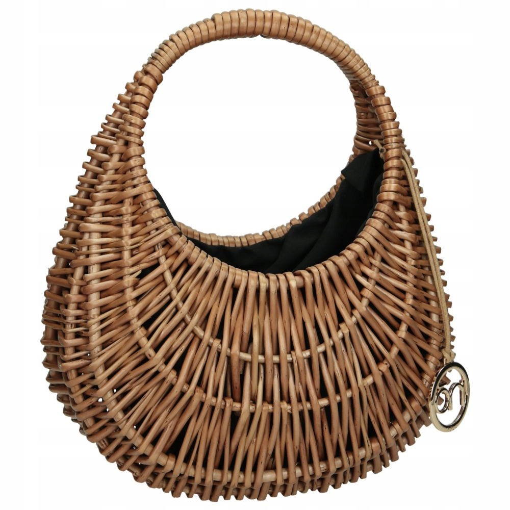 CIEMNY MAŁY KOSZYK NOBO WIKLINOWA TOREBKA DAMSKA Cechy dodatkowe breloczek