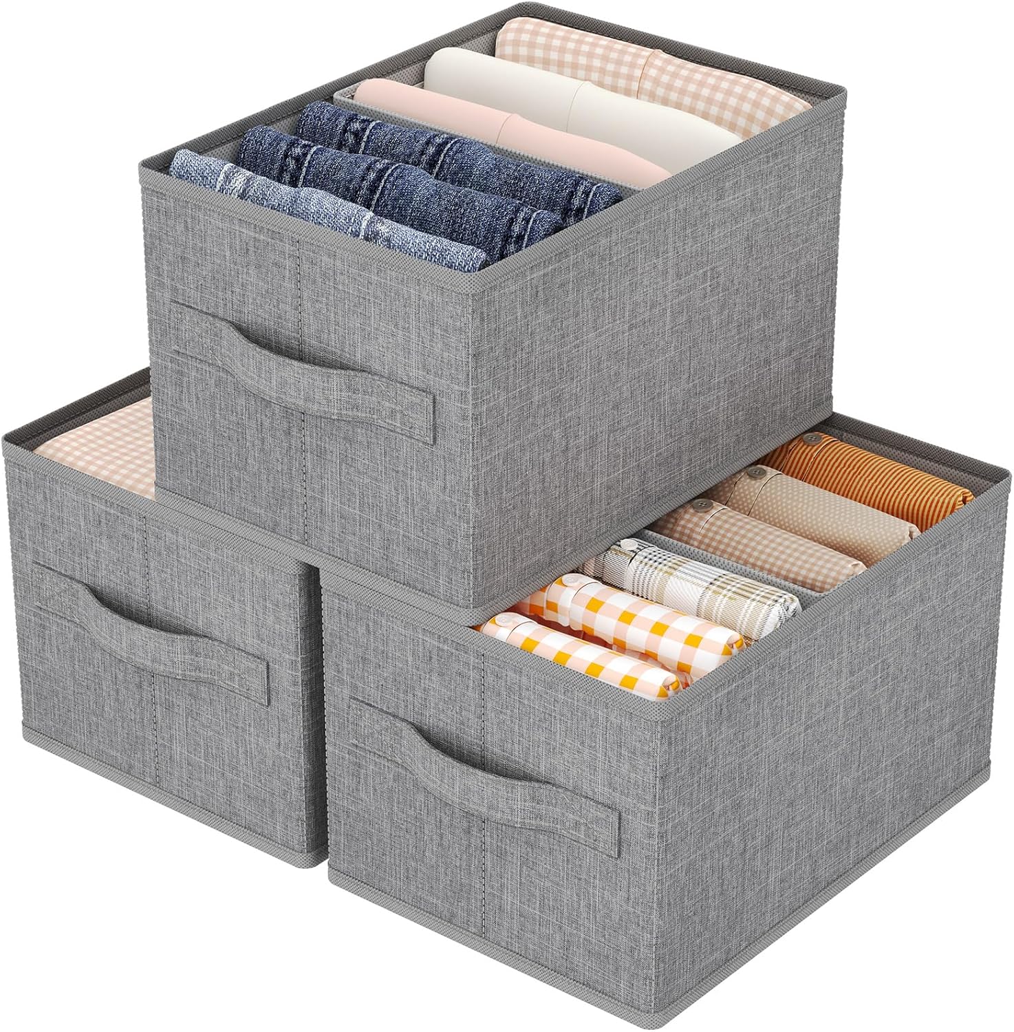 Lifewit Sada 3 Úložných Boxů 30X21X18 CM, Skládací Košíky