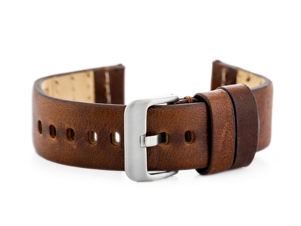 

Pasek skórzany do zegarka W69 brąz 24mm