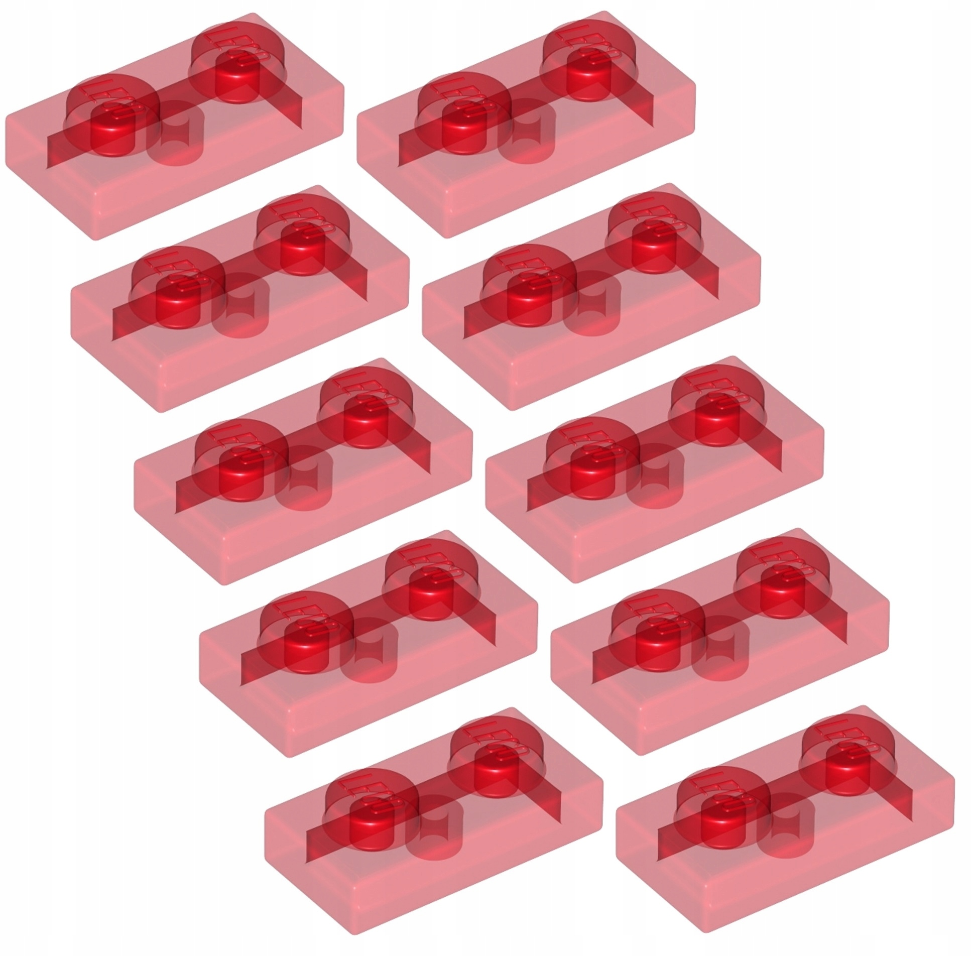 

Lego Płytka 1x2 Przezr Czerwona 3023/6240212 10szt