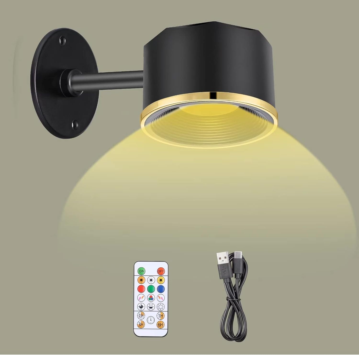 BEZPRZEWODOWA LAMPKA ŚCIENNA RGB LED MAGNETYCZNA KINKIET NAD ŁÓZKO Kod producenta 6HG0791BK123