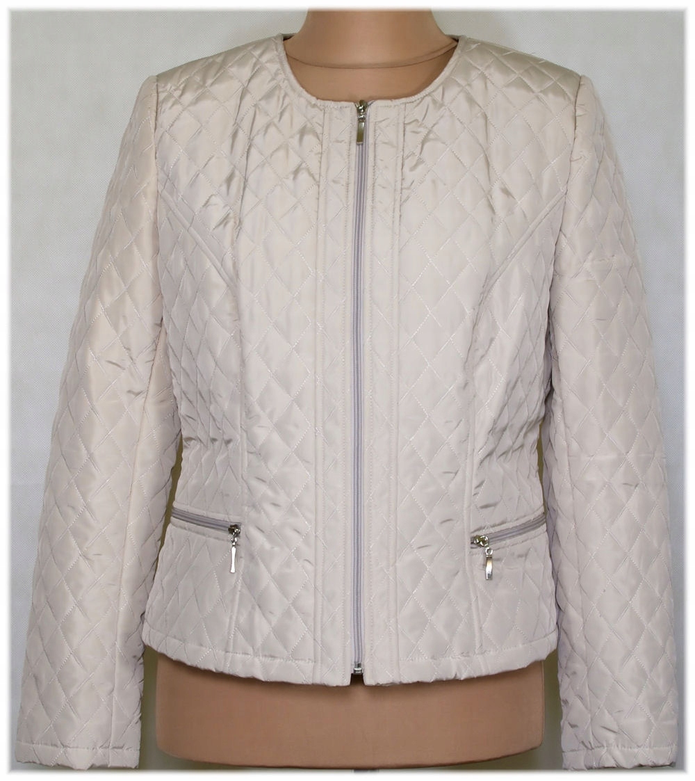 damska pikowana kurtka Holi kolor Beżowy r. 46