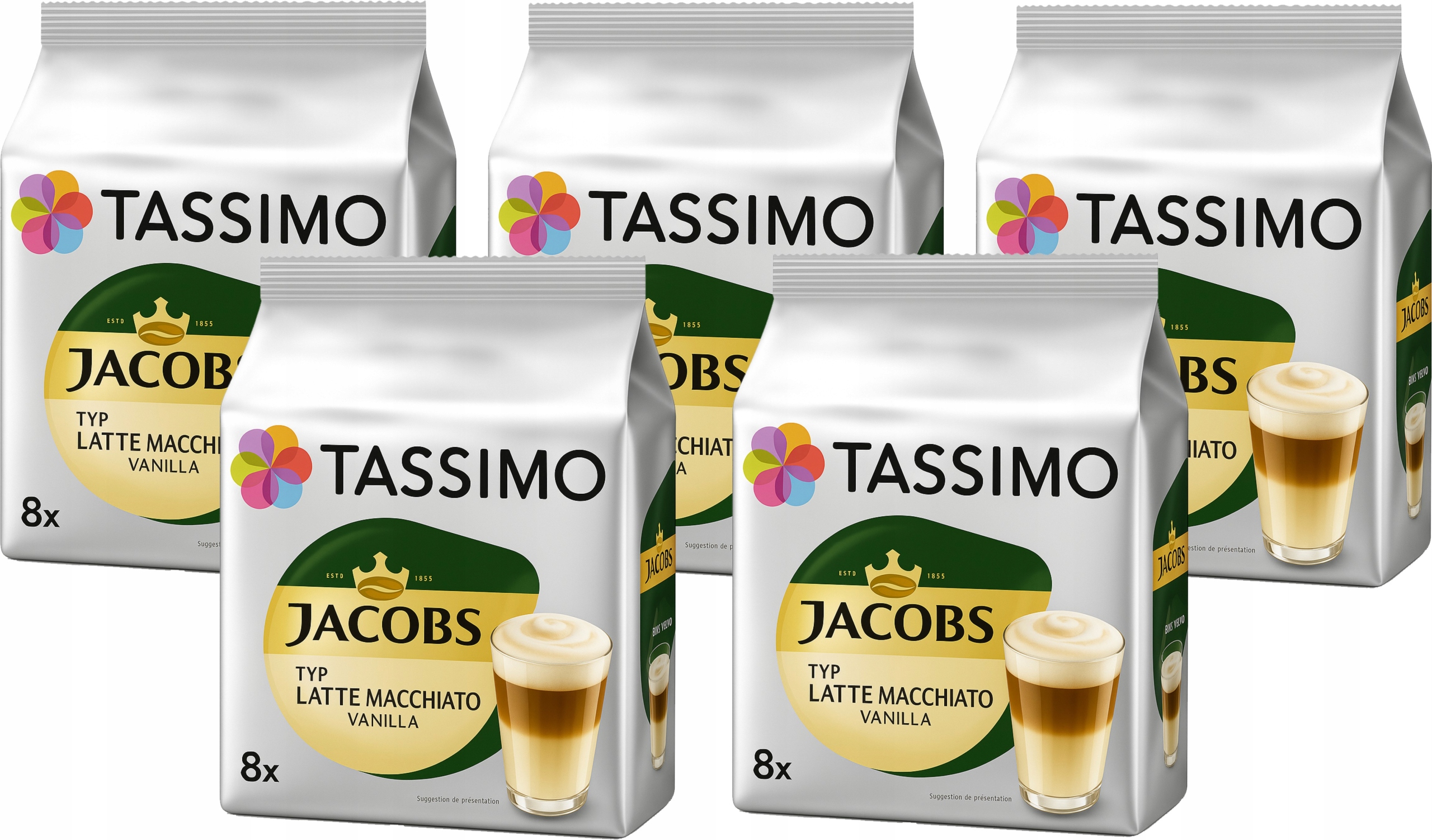 Levně Kapsle do Tassimo Jacobs Latte Macchiato Vanilla 5 x 8 káv
