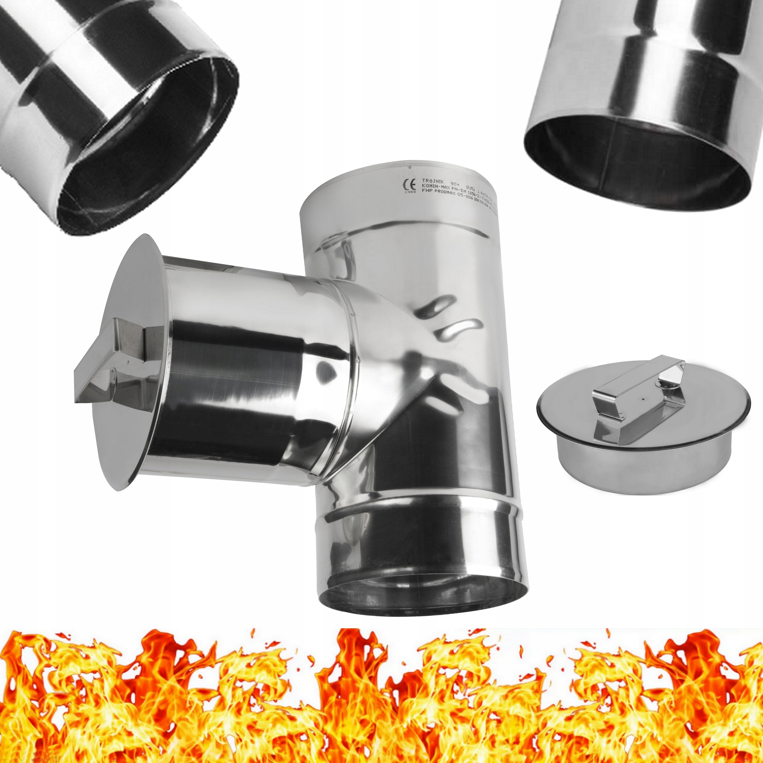 Wyczystka z zaślepką fi 110 kwasoodporna nierdzewna Kwas Trójnik Z Zaslepką