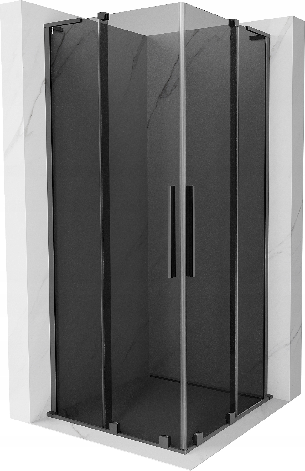 Mexen Velar L Duo Kabina Prysznicowa Rozsuwana 80X80 CM Grafit Gun Metal